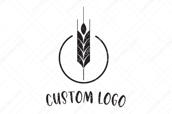 Circle Abstract within it a Grain of Wheat Logo